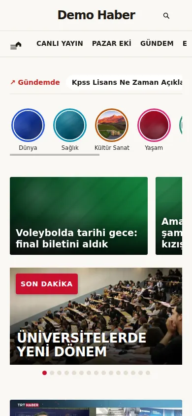 Telefonda görünüm