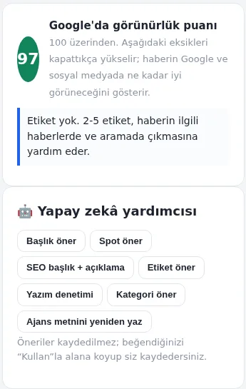 Haber ekranındaki yapay zekâ yardımcısı